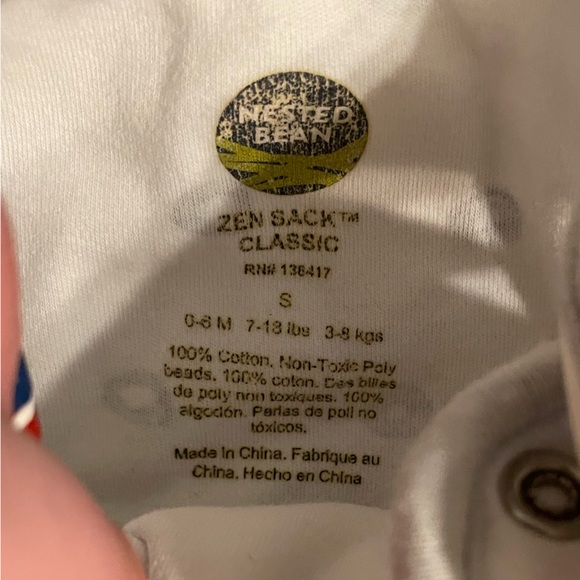 Nested Bean Zen Sack Classic White with Black Circles Small 0-6 Months - Picture 2 of 3